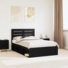 vidaXL Cadru de pat cu headboard Negru 135 x 190 cm Lemn de pin masiv