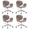 vidaXL Scaune de bucătărie pivotante, 4 buc., gri taupe, textil