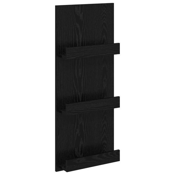 vidaXL Raft pentru reviste Stejar Negru 51 x 11 x 102 cm Lemn compozit