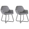 vidaXL Scaune de bucătărie, 2 buc., gri, catifea