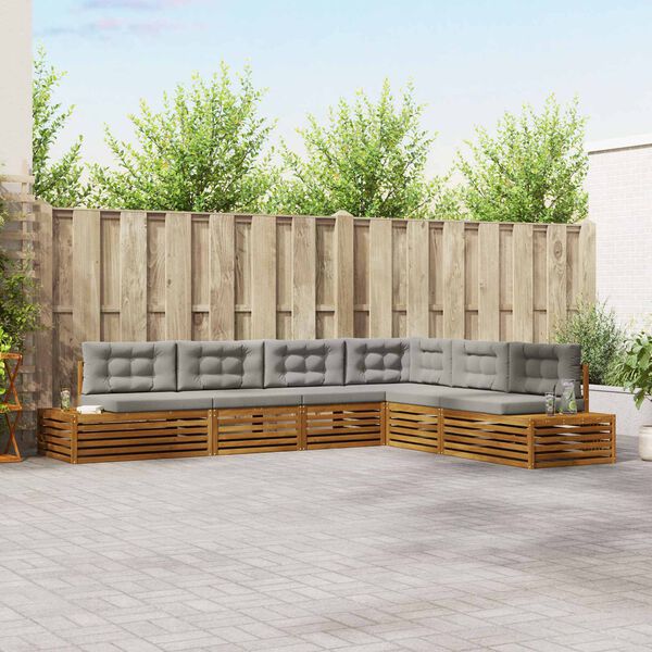 vidaXL Set de canapele de exterior 19 Bucată Gri natural și deschis