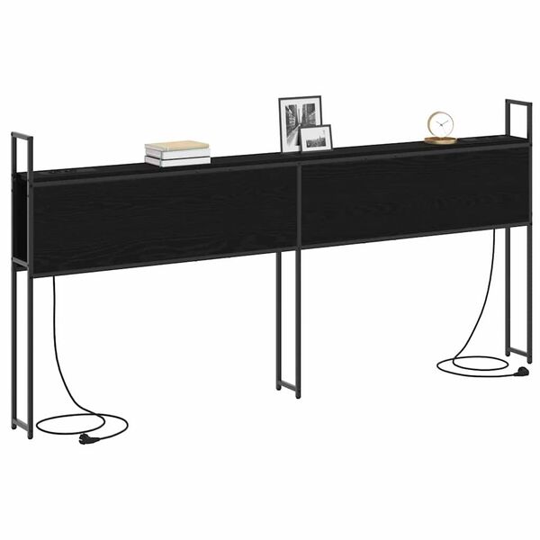 vidaXL Tăblie de Depozitare cu Stație de &Icirc;ncărcare Stejar negru