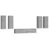 vidaXL Set dulapuri TV, 6 piese, gri sonoma, lemn prelucrat