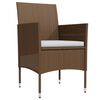 vidaXL Set mobilier de grădină, cu perne, 3 piese, maro și negru