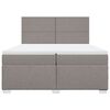 vidaXL Pat box spring cu saltea, gri taupe, 200x200 cm, textil