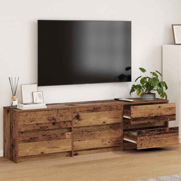vidaXL Unități TV 2 pcs Lemn Vechi 180 x 34 x 50 cm Lemn compozit