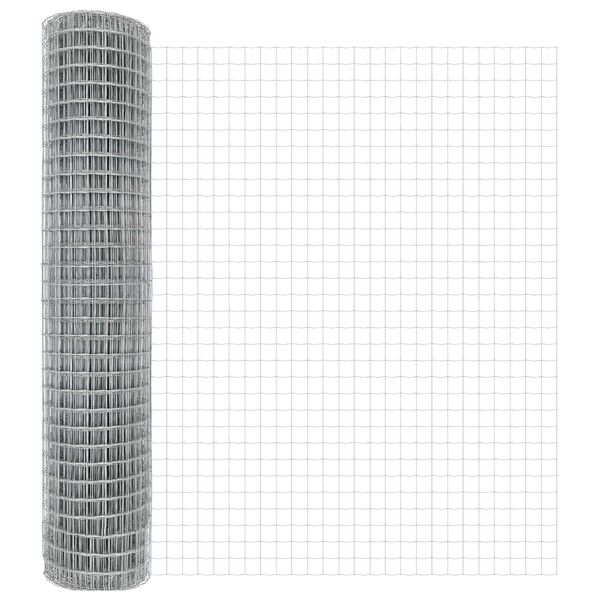 vidaXL Gard Euro Argintiu 1.5 x 10 m Metal zincat prin imersie la cald