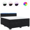 vidaXL Pat box spring cu saltea, negru, 180x200 cm, catifea
