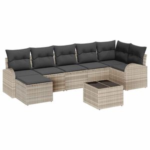 vidaXL Set de canapele pentru grădină 8 buc. Gri deschis