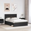 vidaXL Cadru de pat cu headboard Negru 150 x 200 cm Lemn de pin masiv