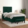 vidaXL Pat box spring cu saltea, verde &icirc;nchis, 120x200 cm, catifea