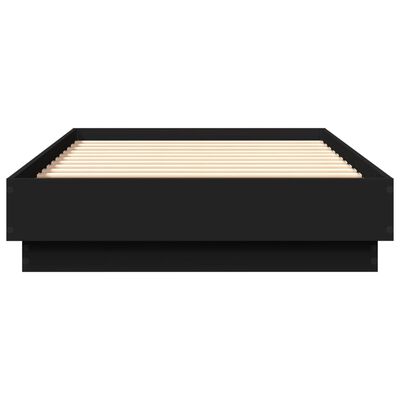 vidaXL Cadru de pat cu lumini LED, negru, 75x190 cm