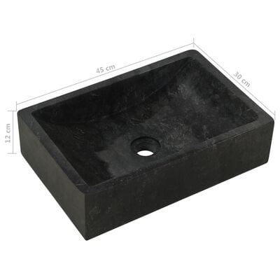 vidaXL Măsuță toaletă, lemn masiv de tec, cu chiuvetă marmură, negru