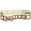 vidaXL Set de canapele de exterior 6 buc. Natural și Crem