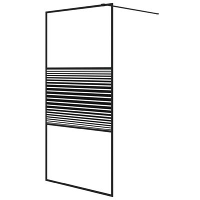 vidaXL Paravan de duș walk-in negru 100x195 cm sticlă ESG transparentă