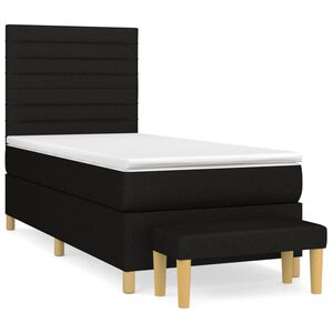 vidaXL Pat box spring cu saltea, negru, 80x200 cm, textil