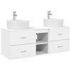 vidaXL Set dulap baie 3 buc. Alb 129 x 44,5 x 82 cm Lemn prelucrat