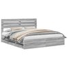vidaXL Cadru de pat cu sertar Gri Sonoma 180 x 200 cm Lemn Ingineresc