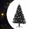 vidaXL Pom de Crăciun artificial pre-iluminat Negru 150 cm PVC