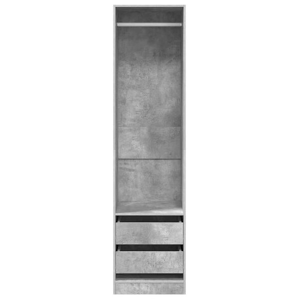 vidaXL Șifonier cu sertare, gri beton, 50x50x200 cm, lemn prelucrat