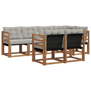 vidaXL Set de canapele de exterior 7 pcs Gri natural și deschis