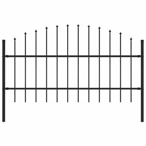 vidaXL Gard de grădină Woerden cu v&acirc;rf tip suliță din oțel 170x100 cm negru