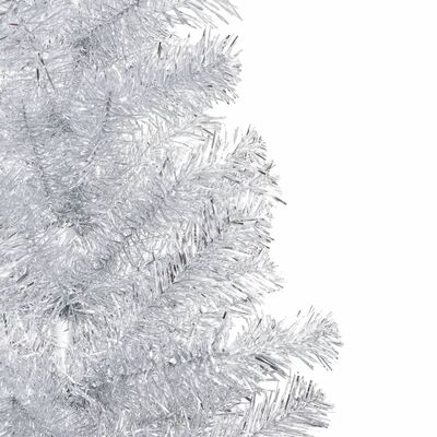 vidaXL Brad Crăciun pre-iluminat cu set globuri, argintiu, 210 cm, PET