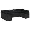 vidaXL Set de canapele pentru grădină 9 buc. Negru poliratan