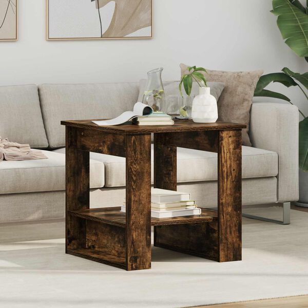 vidaXL Masă de cafea Stejar fumuriu 51 x 50 x 50 cm Lemn compozit