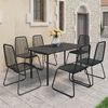vidaXL Set mobilier de grădină, 7 piese, negru, ratan PVC