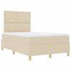 vidaXL Pat cu arcuri cu saltea cu headboard Crem 120 x 190 cm țesătură