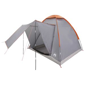 vidaXL Cort de Camping 2 persoană Gri și Portocalie Poliester și oțel
