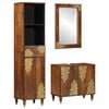 vidaXL Set dulap baie 3 buc. Maro miere Lemn de mango solid