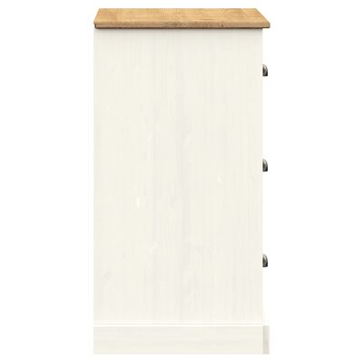 vidaXL Servantă cu sertare VIGO, 78x40x75 cm, alb, lemn masiv de pin