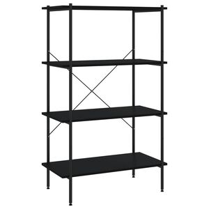vidaXL Unitate cu rafturi pe 4 niveluri, negru, 80x40x130 cm