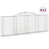 vidaXL Coșuri gabion arcuite 13 buc, 300x30x100/120 cm fier galvanizat