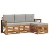 vidaXL Set de canapele de exterior 4 buc. Gri natural și deschis