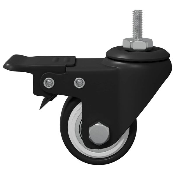 vidaXL Roți 12 pcs Negru M6 x 37 mm Fier și nylon