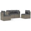 vidaXL Set mobilier de grădină cu perne, 4 piese, gri, poliratan