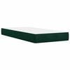 vidaXL Pat box spring cu saltea, verde &icirc;nchis, 90x190 cm, catifea