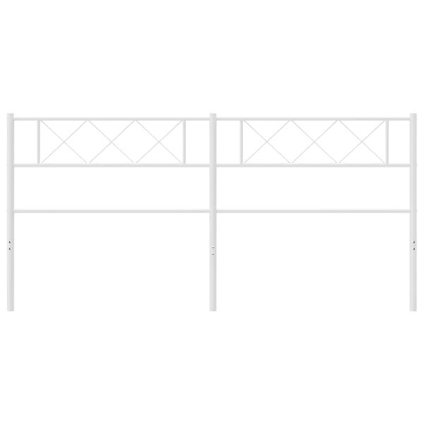 vidaXL Tăblie de pat de schimb metalică, alb, 193 cm