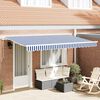 vidaXL Cortina Retractabilă Albastru și Alb 350 x 200 cm