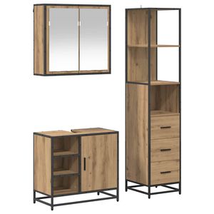 vidaXL Set de mobilier pentru baie 3 buc. Stejar Artizanal