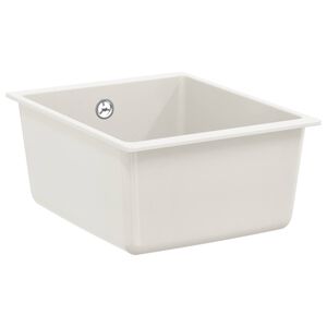 vidaXL Chiuvetă 80% Quartz și 20% Rășină 370 x 460 mm Alb