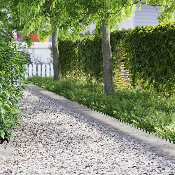 vidaXL Borduri pentru gazon 10 pcs Argintiu 103 x 0,05 x 22 cm