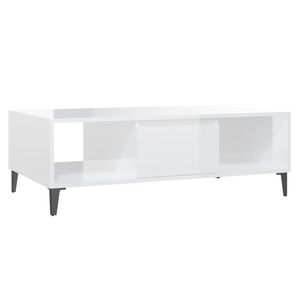 vidaXL Măsuță de cafea, alb extralucios, 103,5x60x35cm, lemn prelucrat
