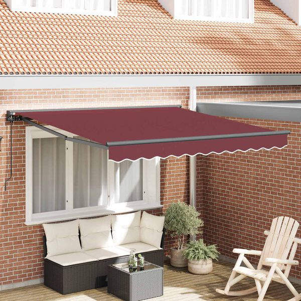 vidaXL Cortina Retractabilă Burgundy 300 x 250 cm Aluminiu și țesătură