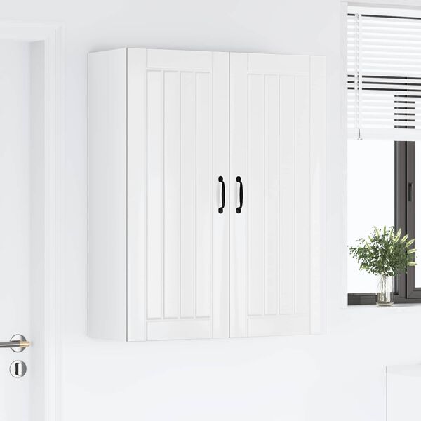 vidaXL Dulap de bucătărie Lucca Alb foarte lucios 80 x 31 x 100 cm