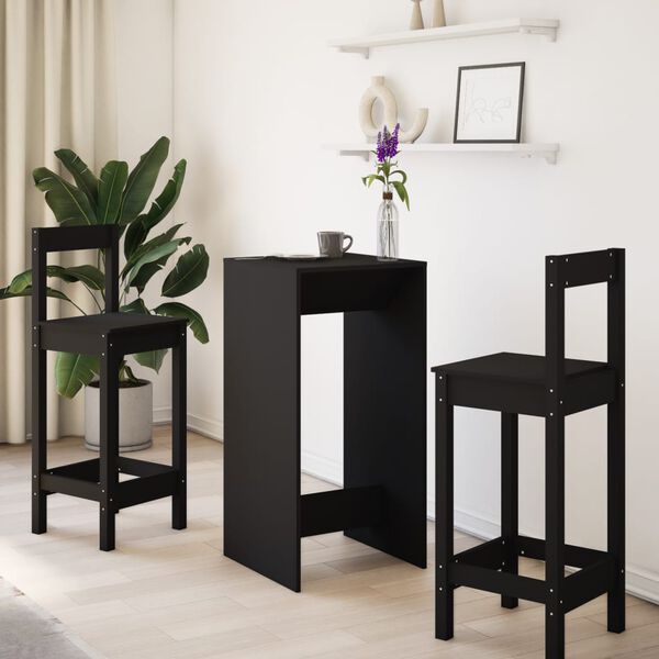 vidaXL Masă bar, negru, 51x50x103,5 cm, lemn prelucrat