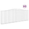 vidaXL Coșuri gabion arcuite 3 buc. 400x30x140/160 cm fier galvanizat
